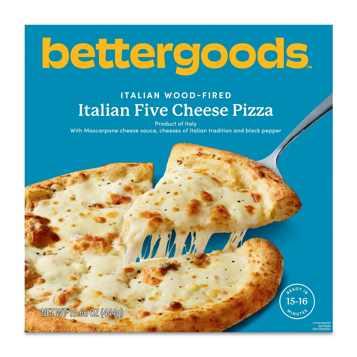 Bettergoods Italian Wood-Fired Five Cheese Gourmet Pizza