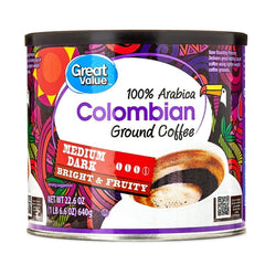 Great Value Colombian Medium Dark Roast Ground Coffee